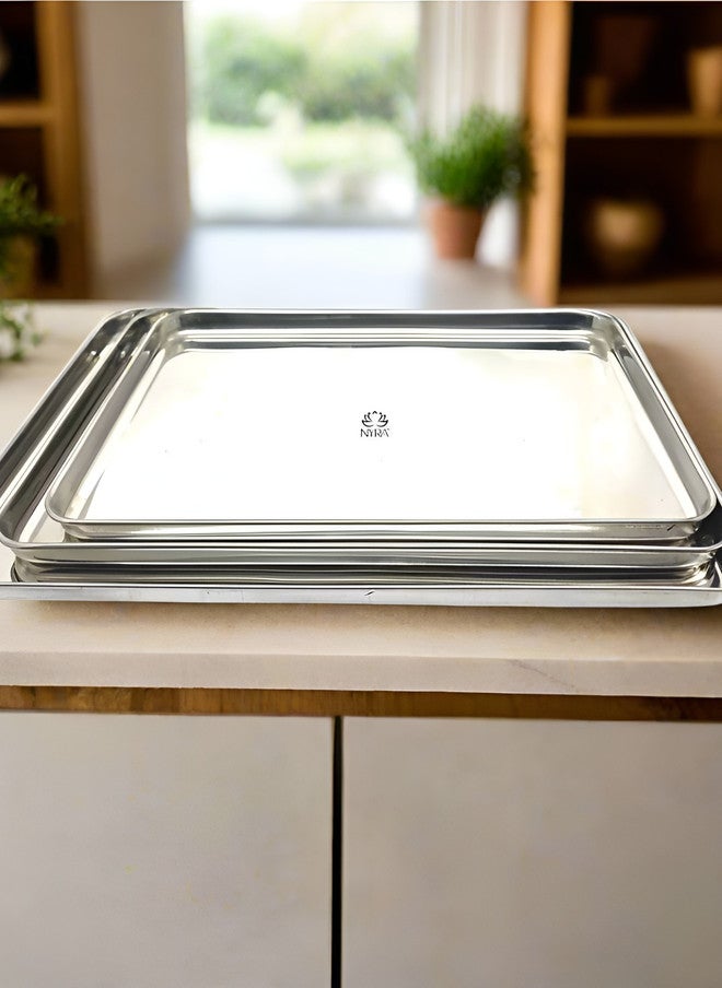 Nyra Kitchenware Stainless Steel Dishwasher Safe Serving Tray - Image 4